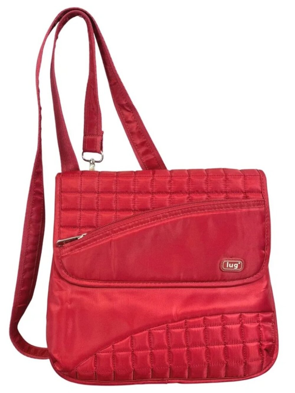 Lug Red Quilted‎ Convertible Crossbody Shoulder Bag Travel Flap Closure